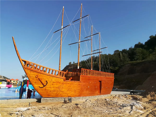 17米大型户外海盗船木质景观帆船