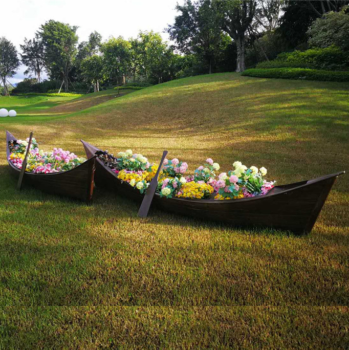 房地产户外草坪景观花船手工欧式木船